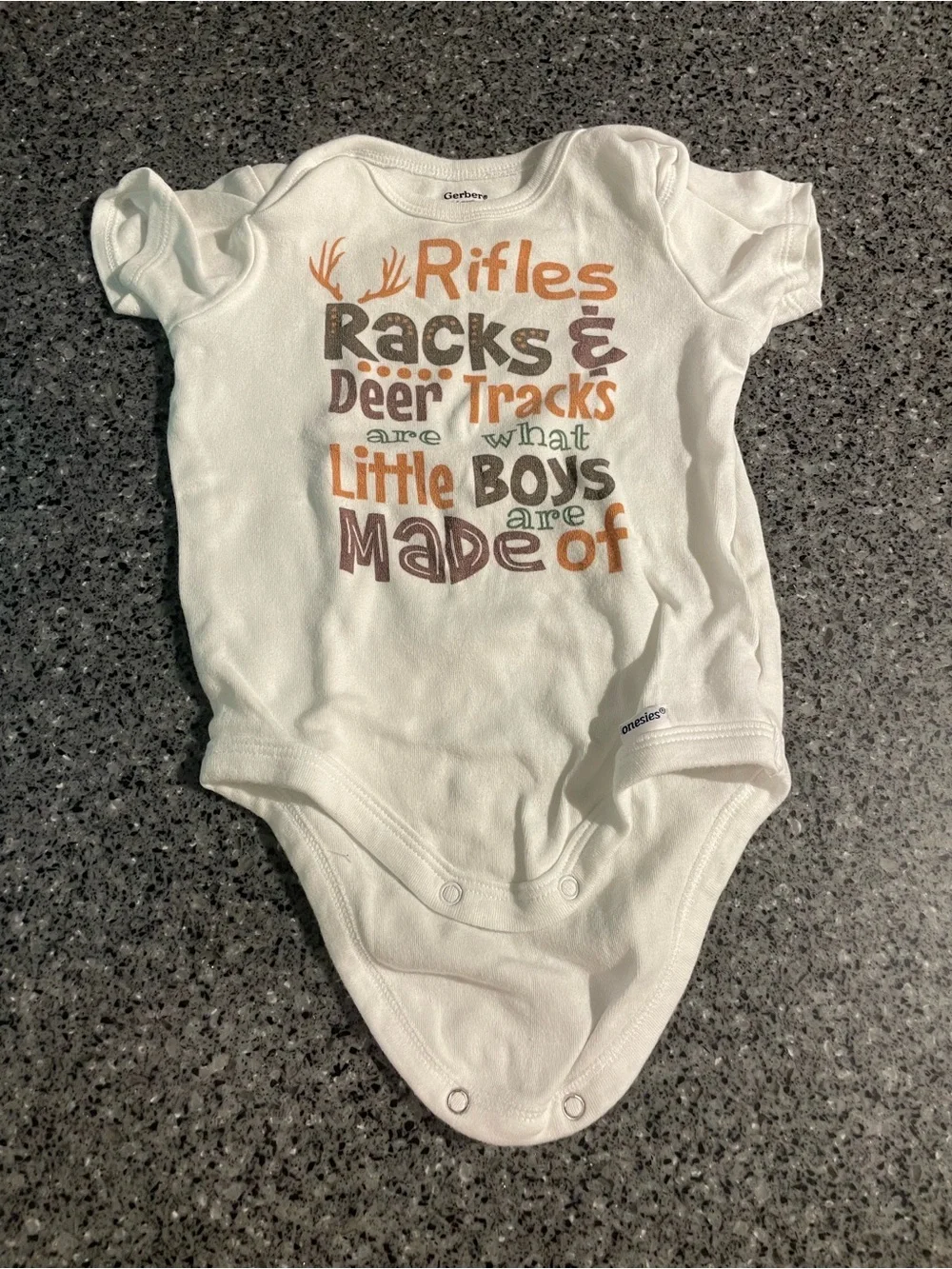 Gerber White Baby One-Piece Bodysuit with Outdoor Graphic